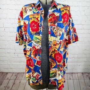 Riggings Blue/Red Hawaiian Shirt S